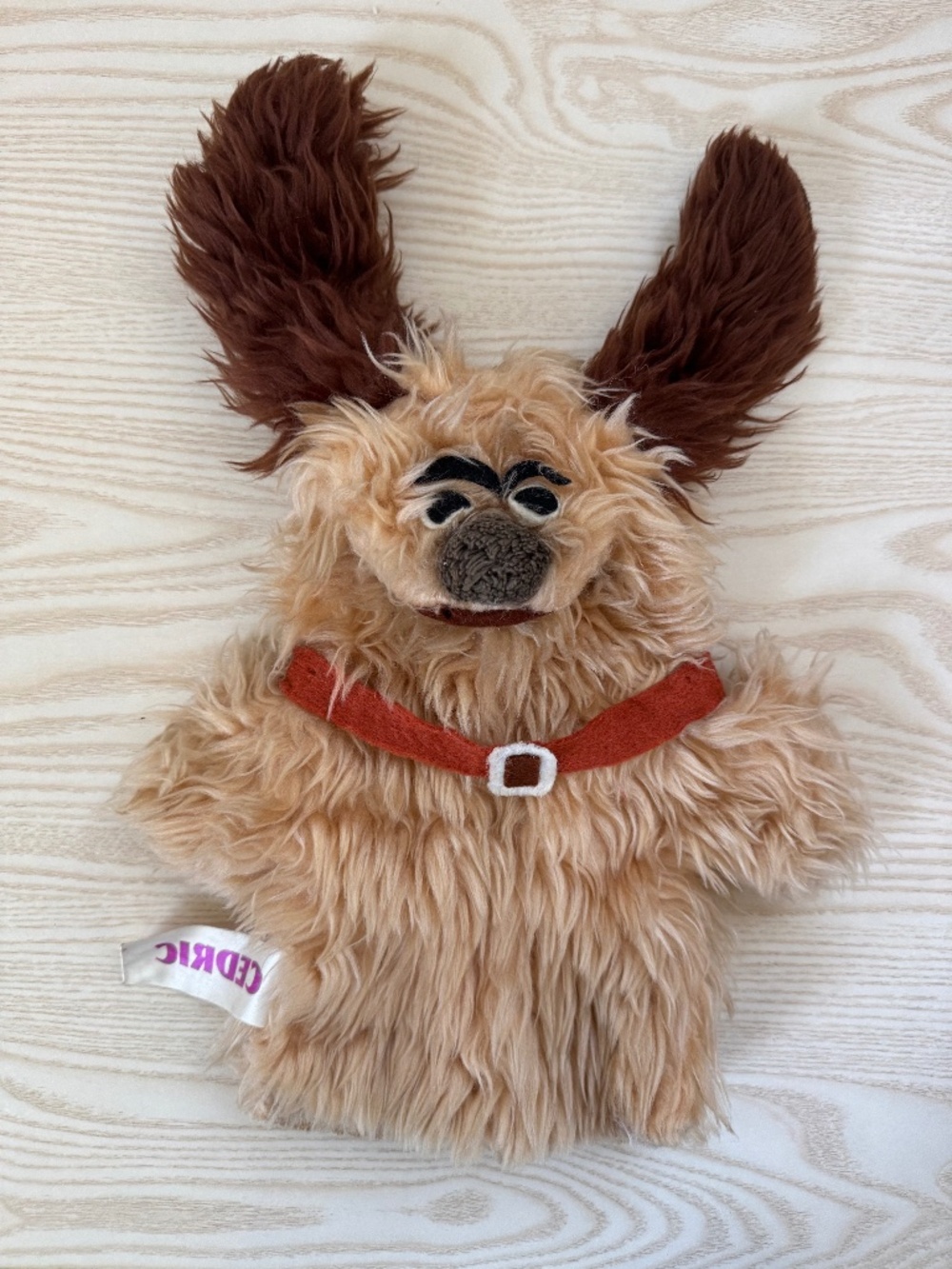 Plush Vintage 1977 Russ Hand Puppet Cedric Dog Plush Puppy Brown Stuffed Animal